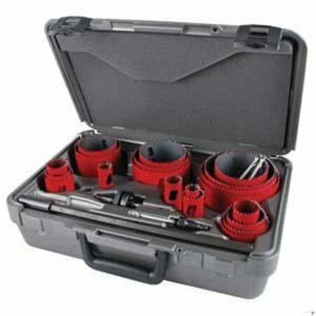 MORSE Hole Saw Kit, Professional Tradesman, 25 pc, 1-15/16 in Cutting Depth, 5/6 TPI, Bi-Metal, Red MHS23M